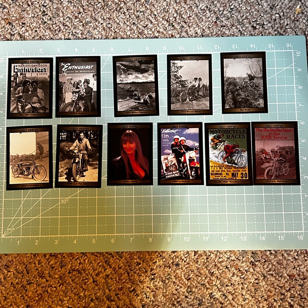 Vintage Harley Davidson Motorcycle collector cards